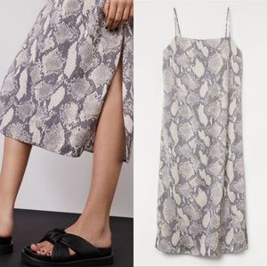 H&M Snake print satin dress